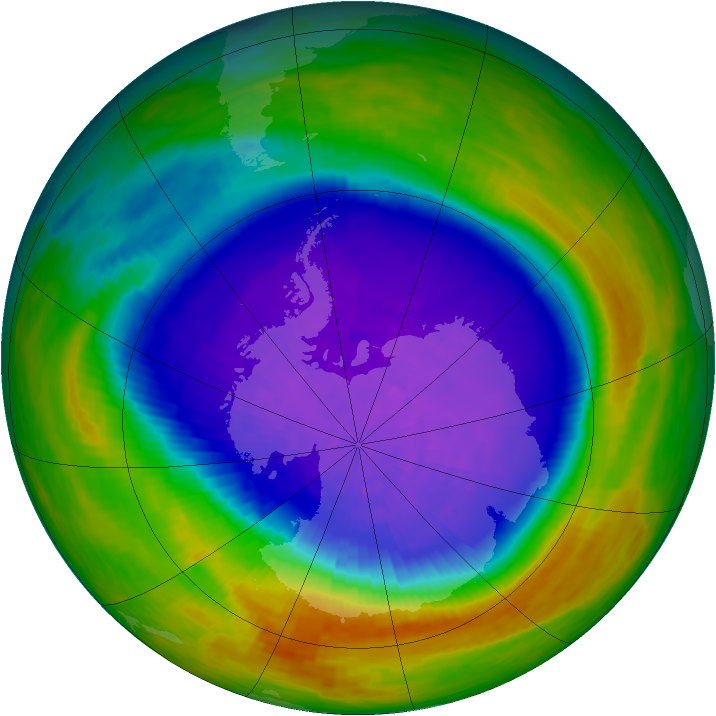 Antarctic ozone map for 09 October 1994